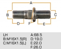 Фото шпилька masuma mls-072 (toyota 90942-02051) левая шпильки